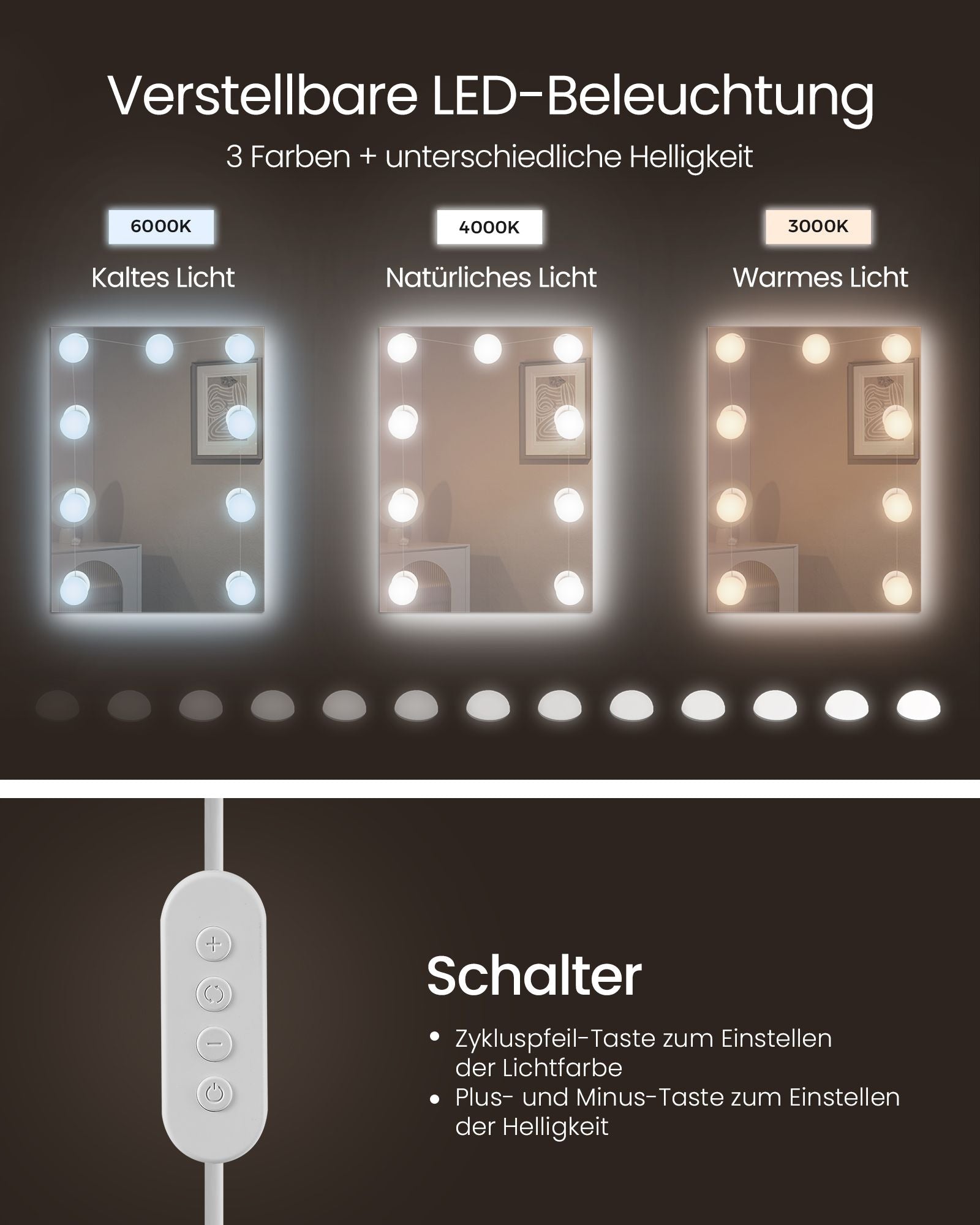Schminktisch mit Spiegel und Schubladen modern