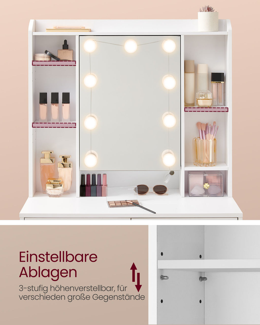 Schminktisch mit Spiegel und Schubladen modern
