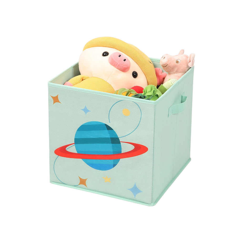 Aufbewahrungsboxen blau grün und rosa