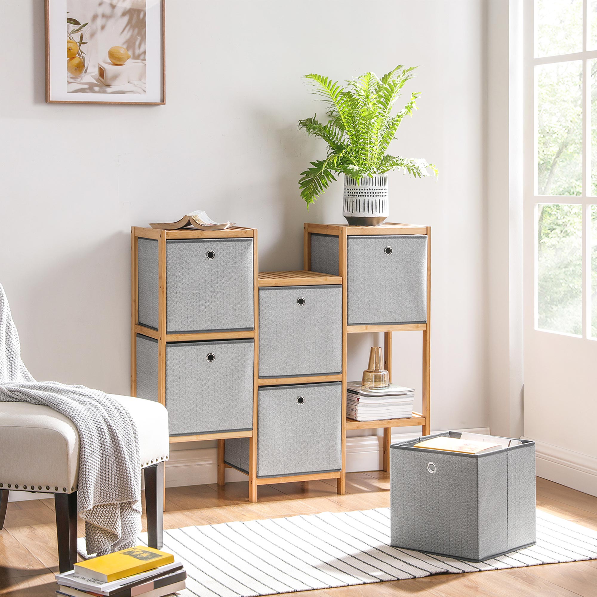 Aufbewahrungsboxen 6er Set Dunkelgrau