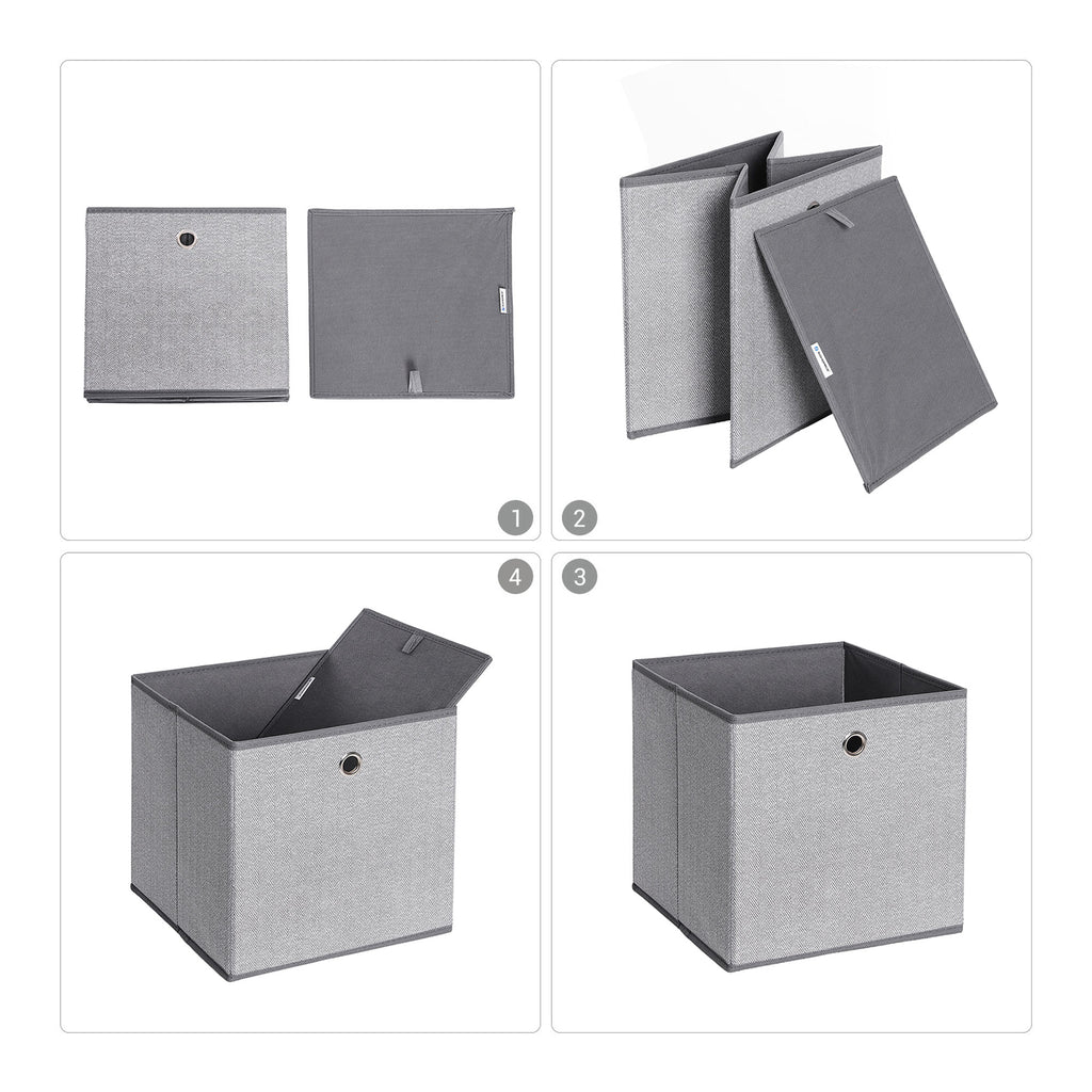 Aufbewahrungsboxen 6er Set Dunkelgrau
