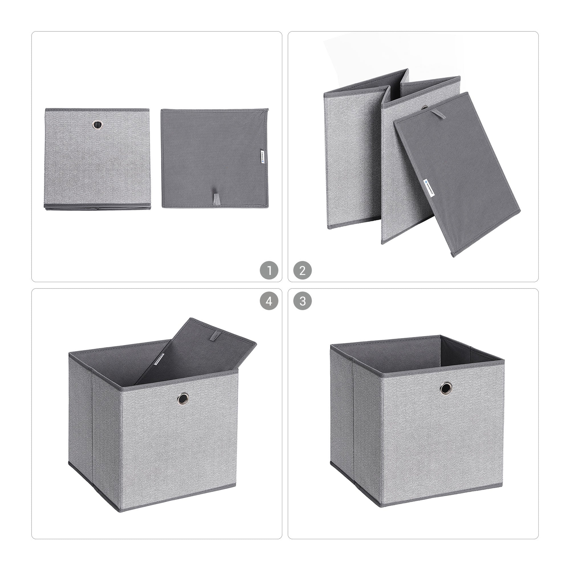 Aufbewahrungsboxen 6er Set Dunkelgrau
