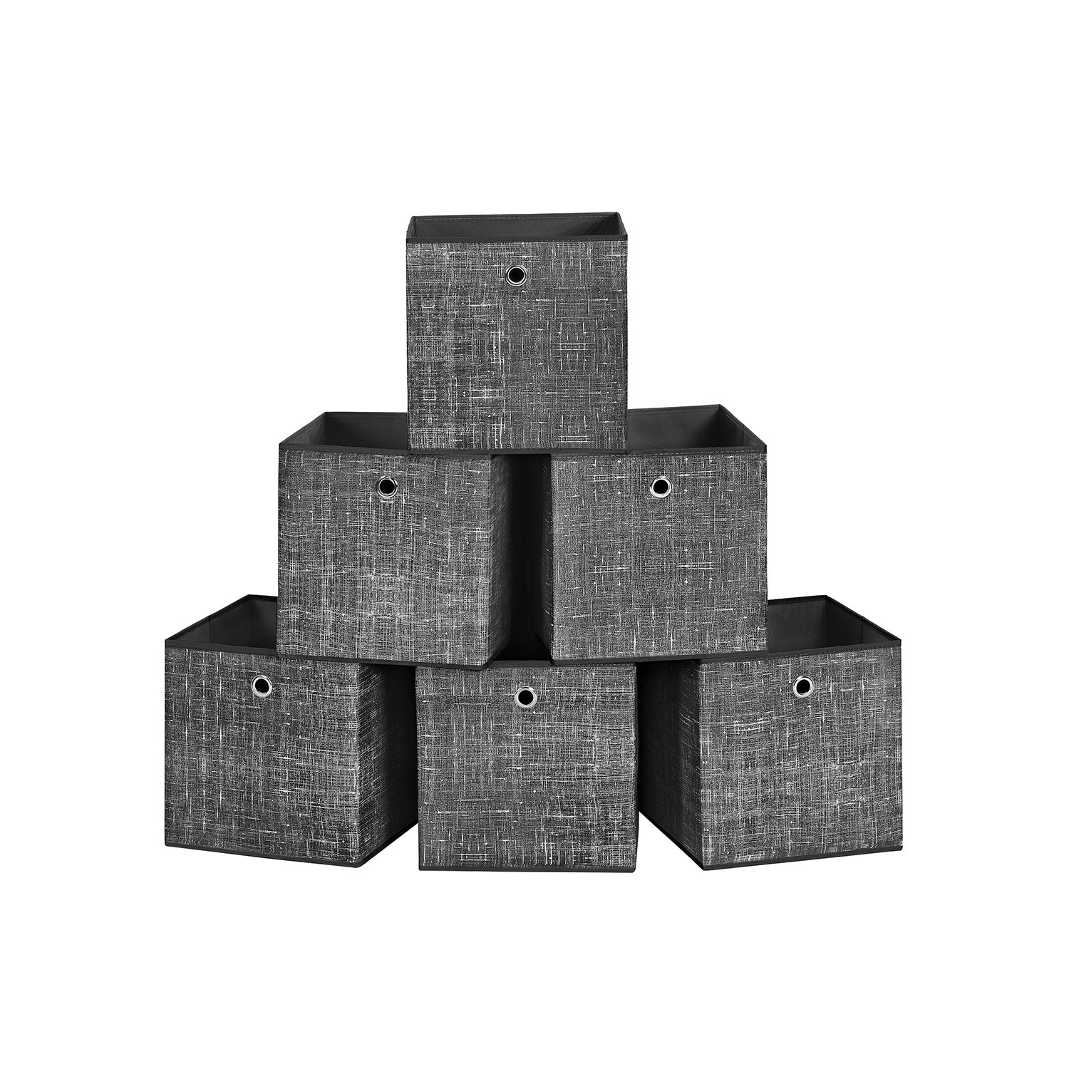 Aufbewahrungsboxen 6er Set Schwarz