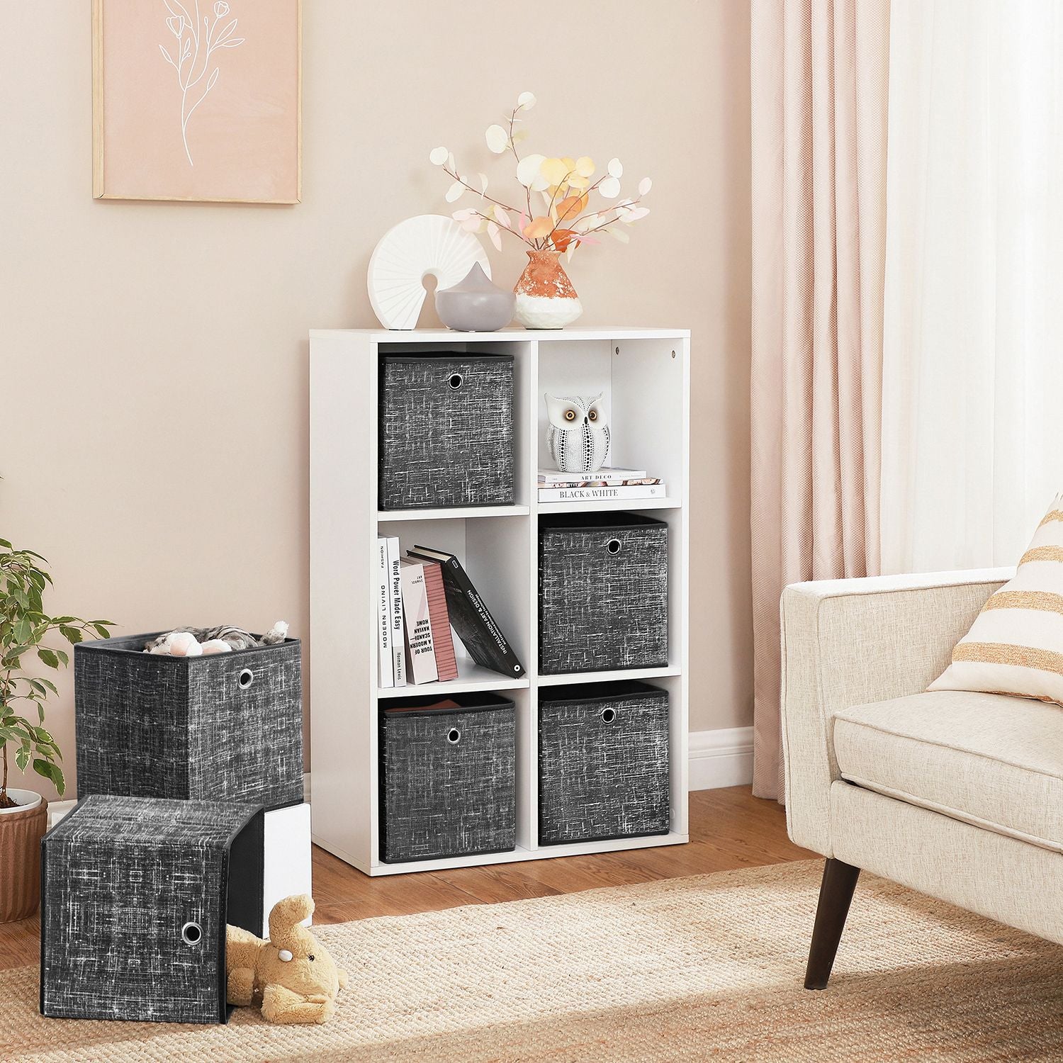 Aufbewahrungsboxen 6er Set Schwarz