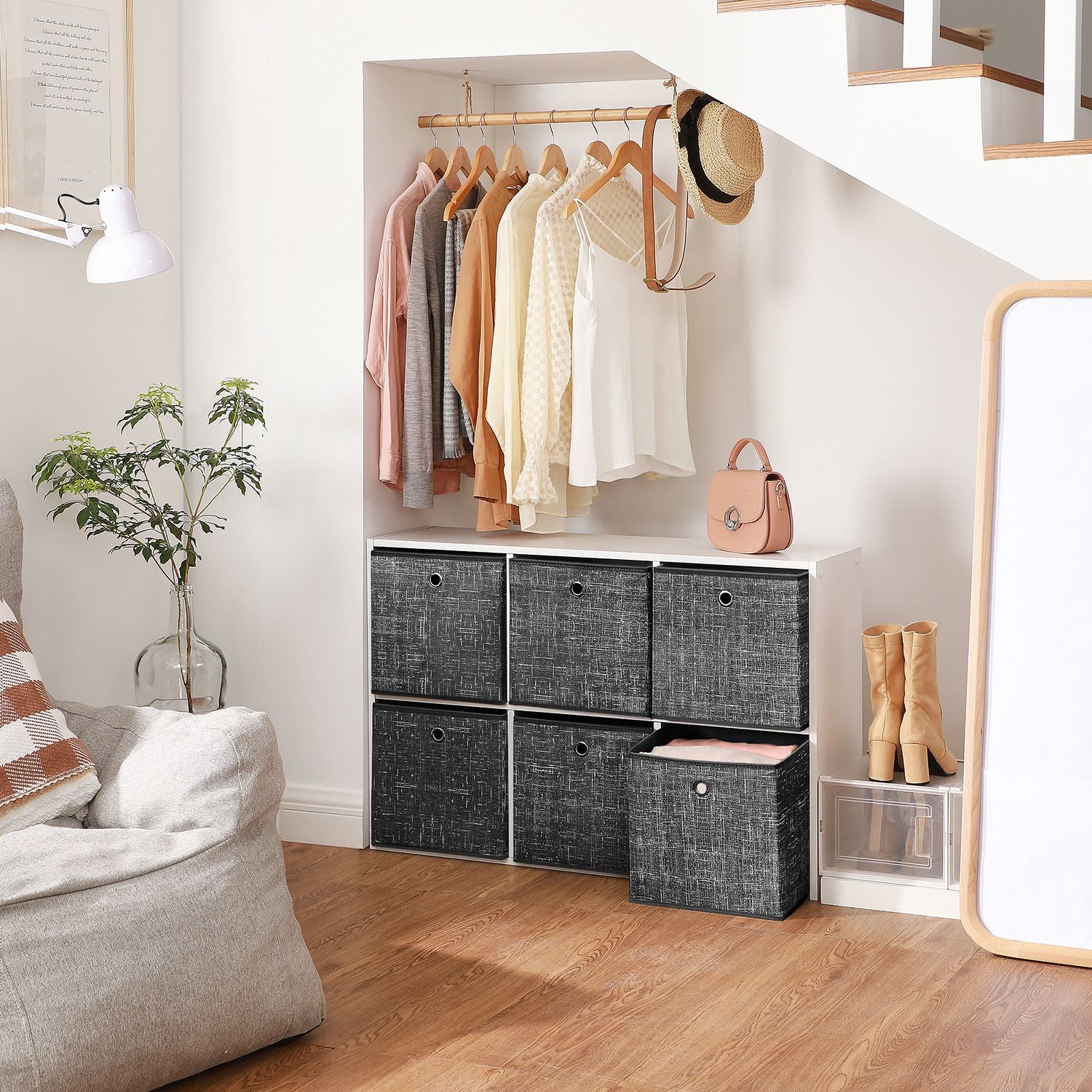 Aufbewahrungsboxen 6er Set Schwarz