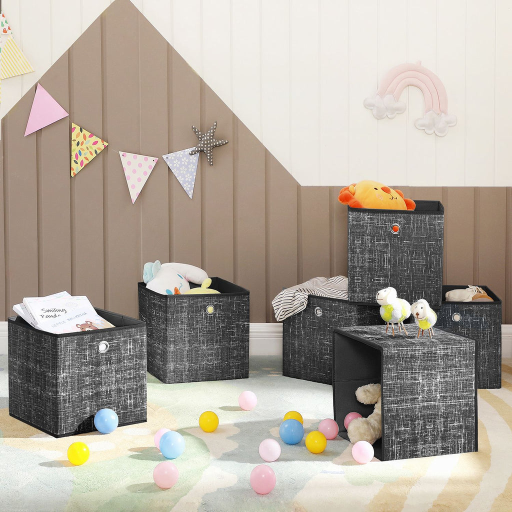 Aufbewahrungsboxen 6er Set Schwarz