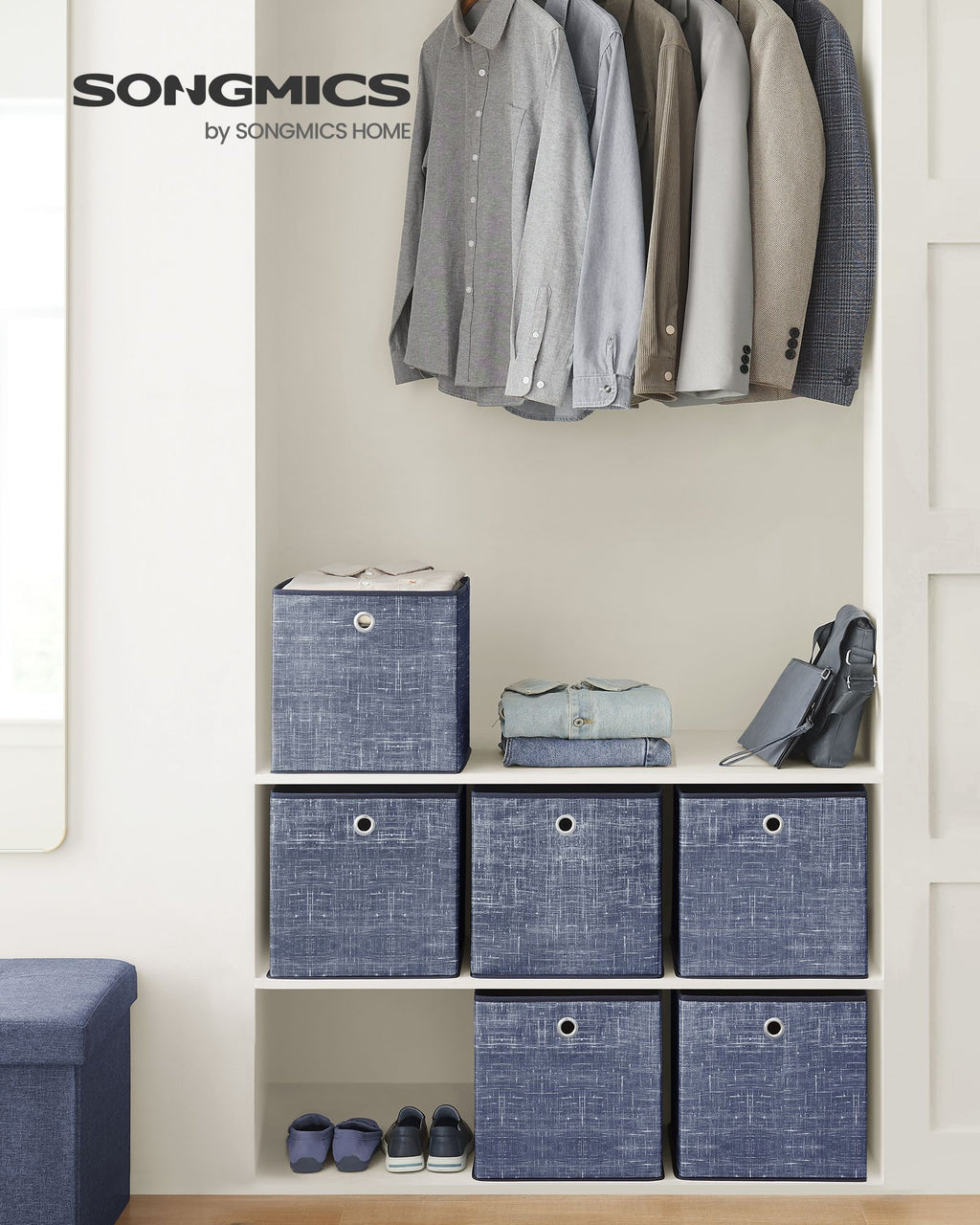 Aufbewahrungsbox 6er Set nebelblau