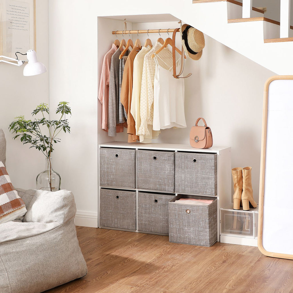 Aufbewahrungsbox 6er Set taupe meliert