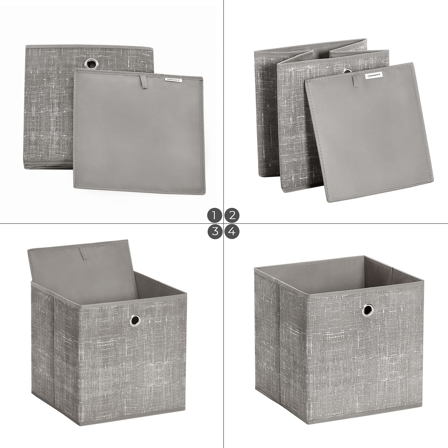 Aufbewahrungsbox 6er Set taupe meliert