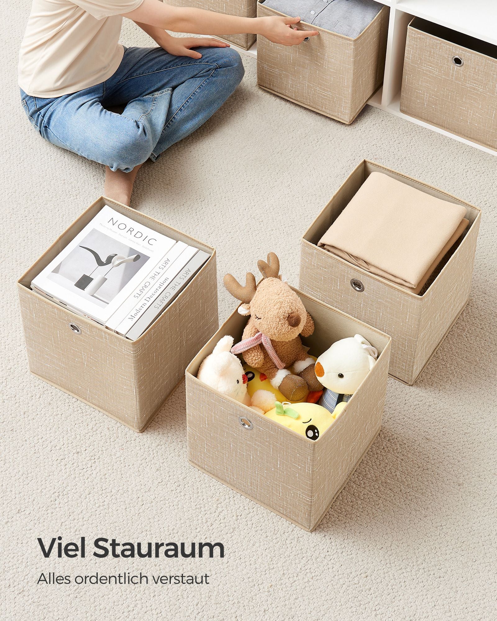Aufbewahrungsbox 6er Set sandbeige