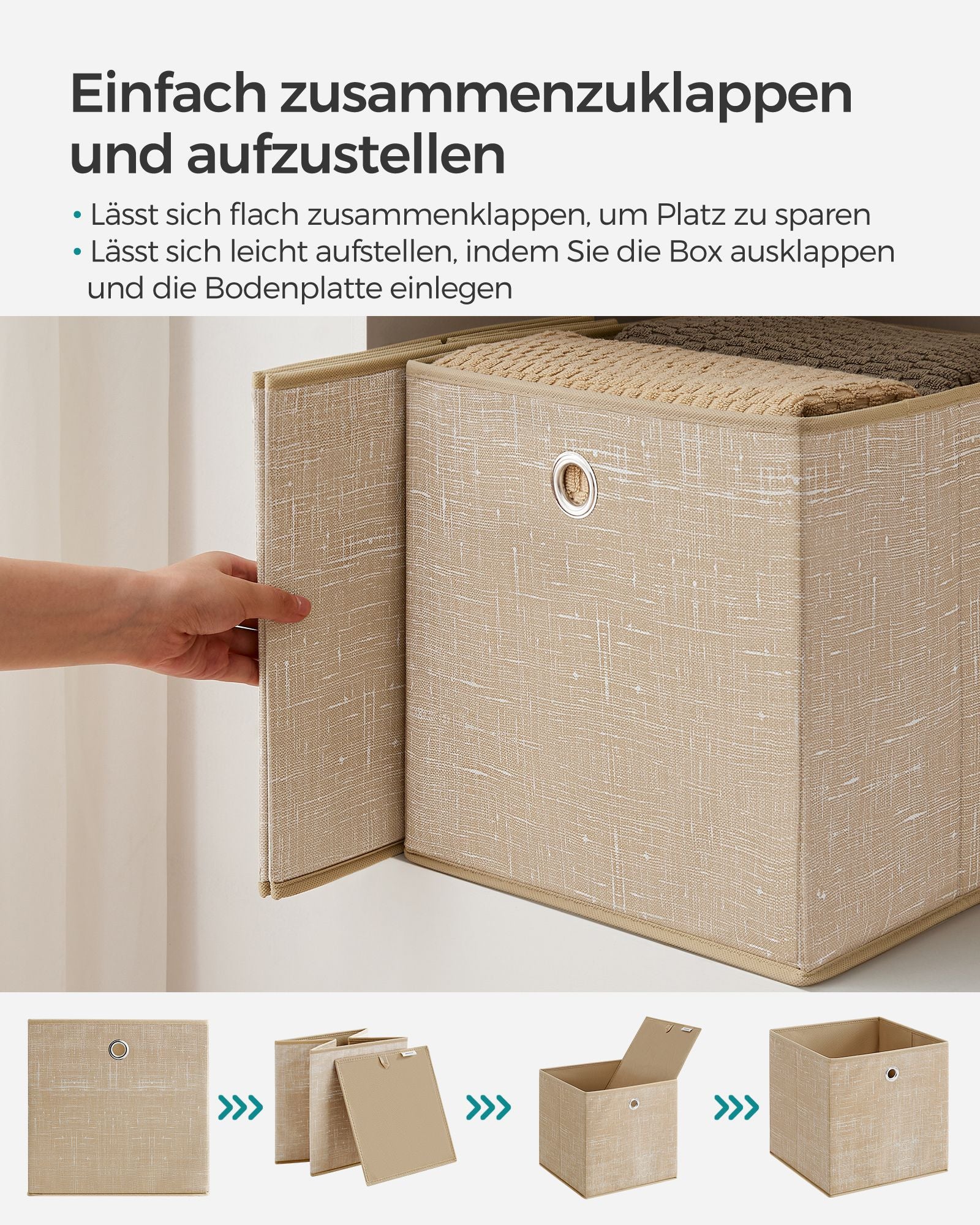 Aufbewahrungsbox 6er Set sandbeige