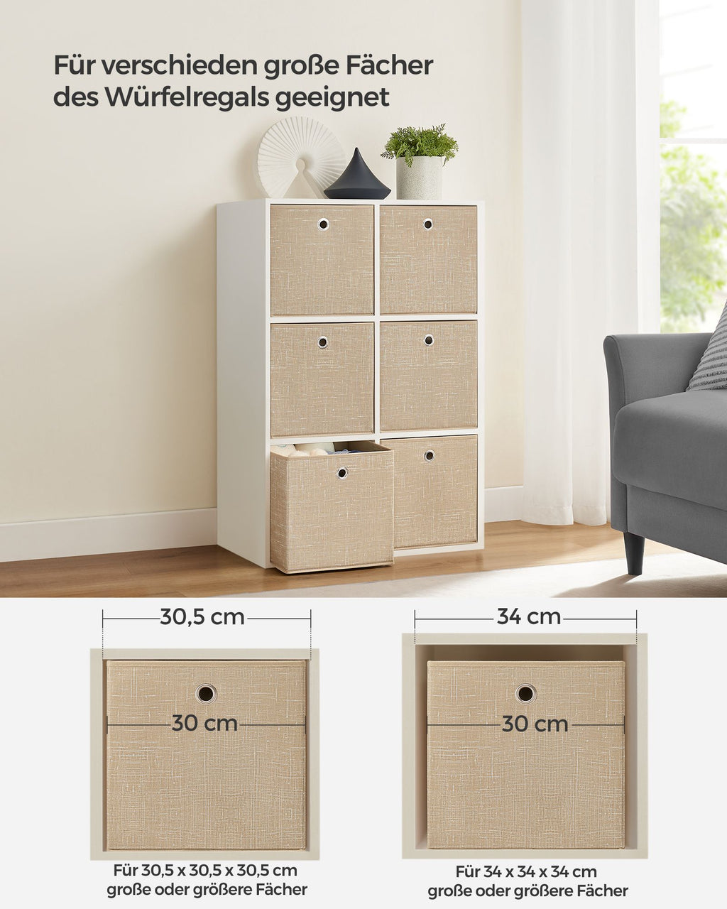 Aufbewahrungsbox 6er Set sandbeige