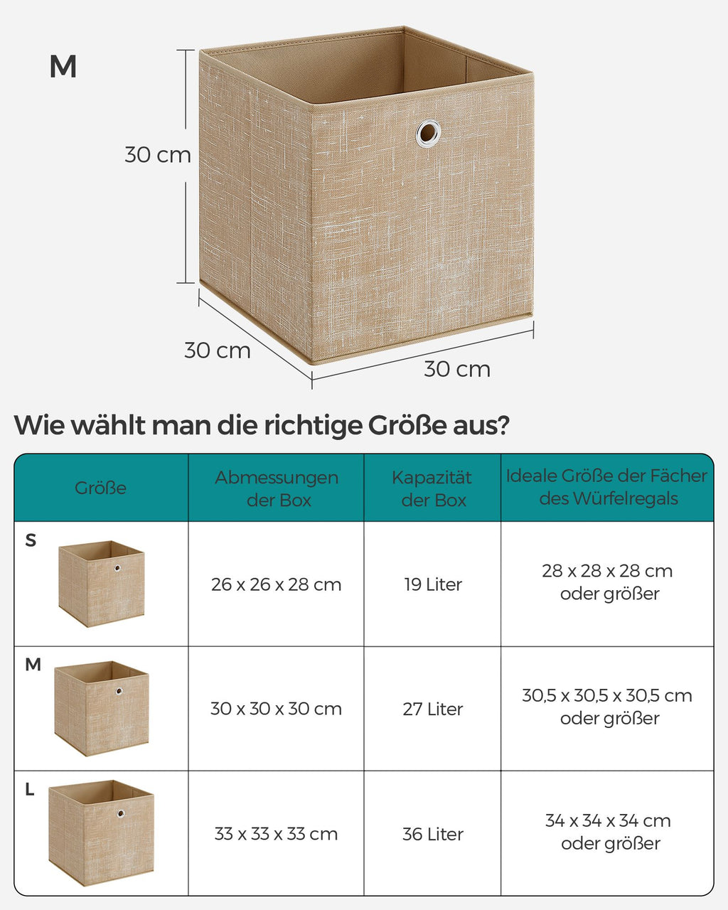 Aufbewahrungsbox 6er Set sandbeige