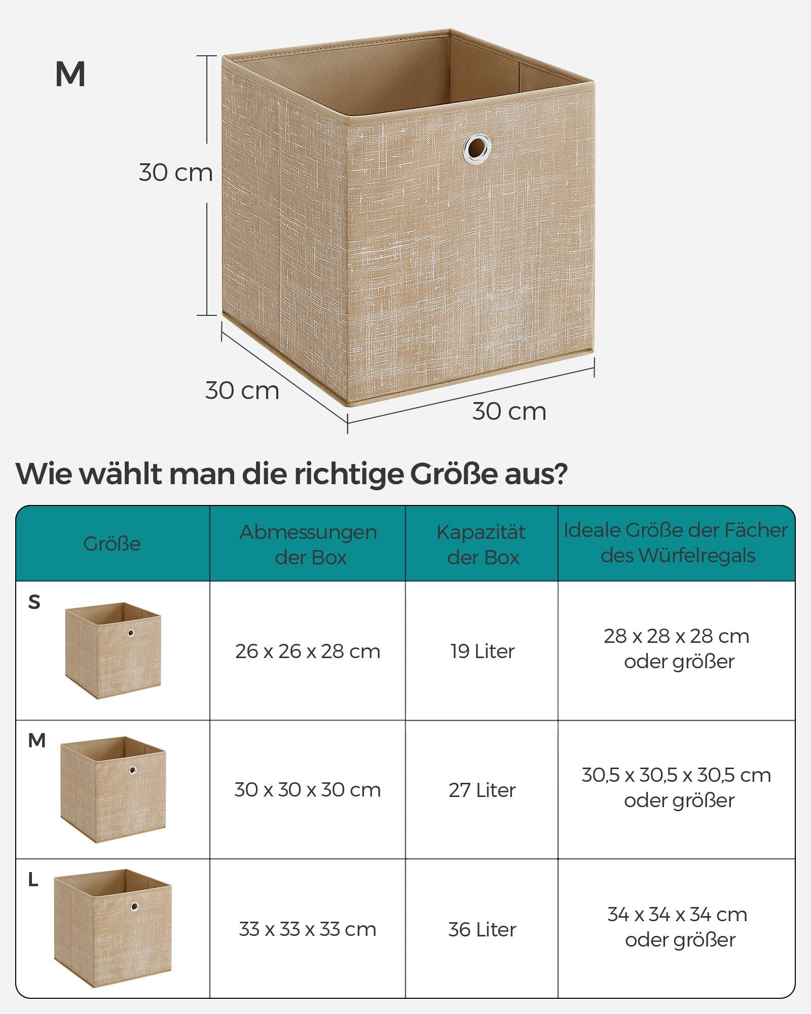 Aufbewahrungsbox 6er Set sandbeige