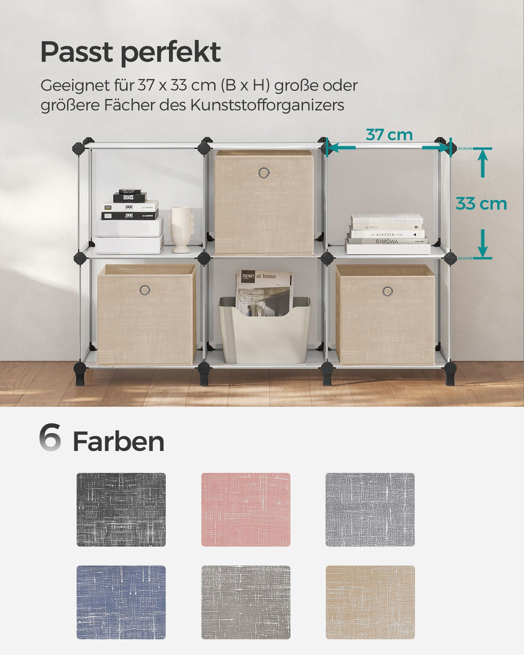 Aufbewahrungsbox 6er Set sandbeige