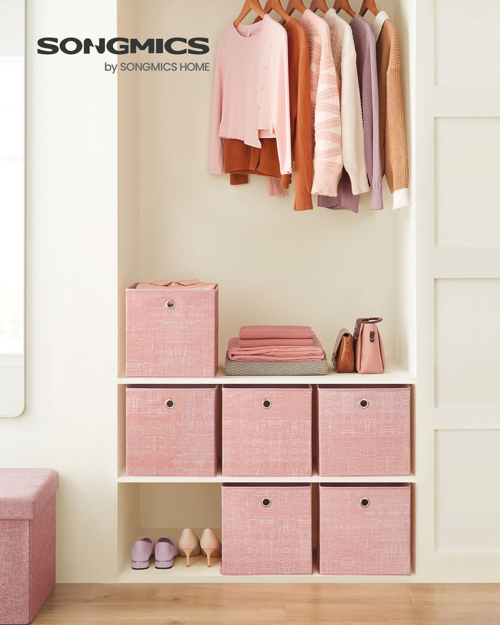 Aufbewahrungsbox 6er Set pastellrosa