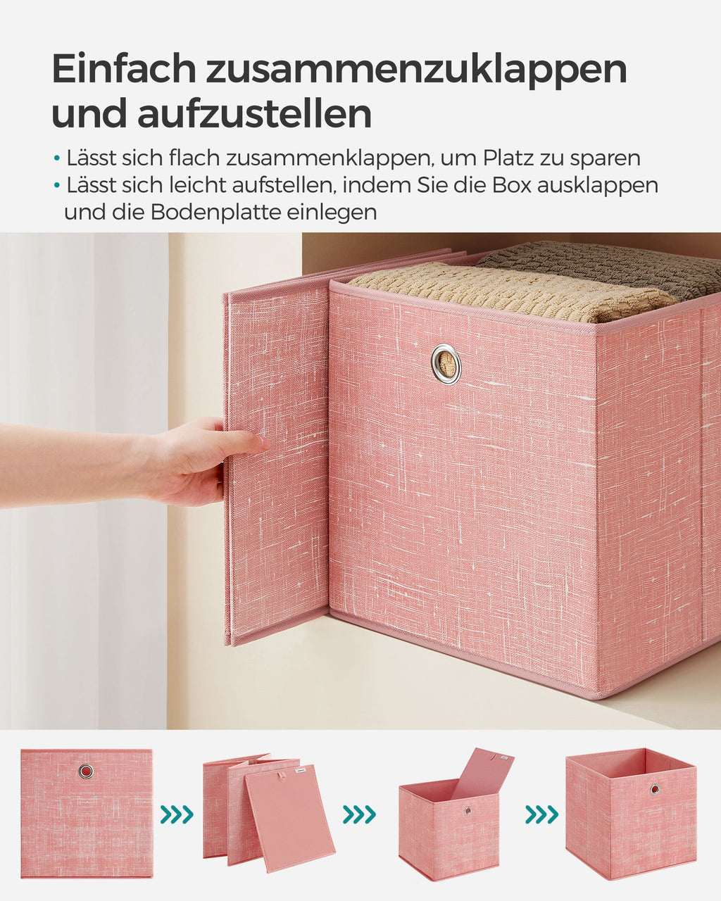 Aufbewahrungsbox 6er Set pastellrosa
