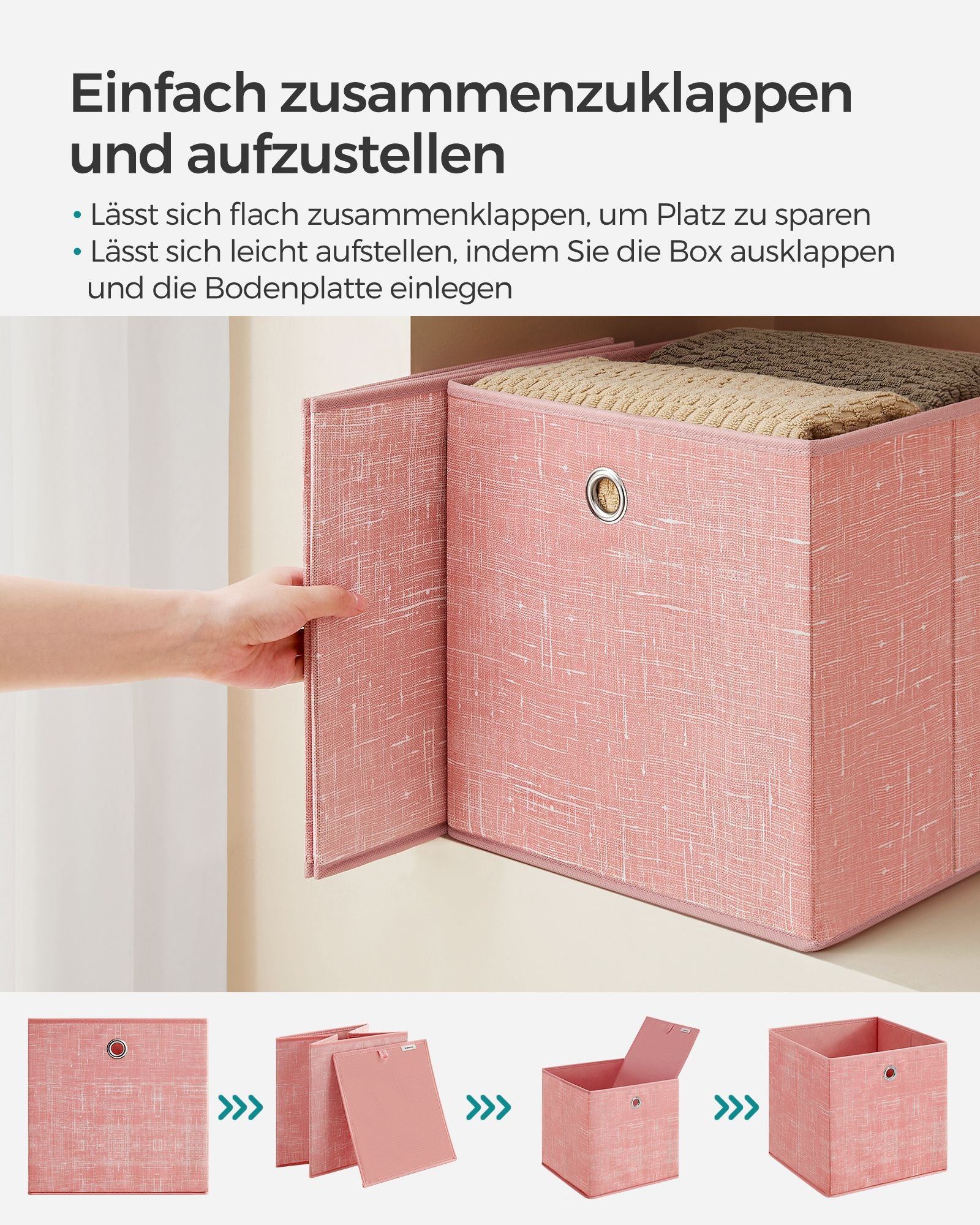 Aufbewahrungsbox 6er Set pastellrosa