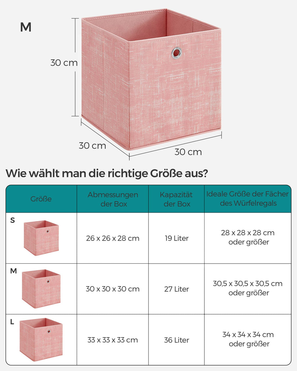 Aufbewahrungsbox 6er Set pastellrosa