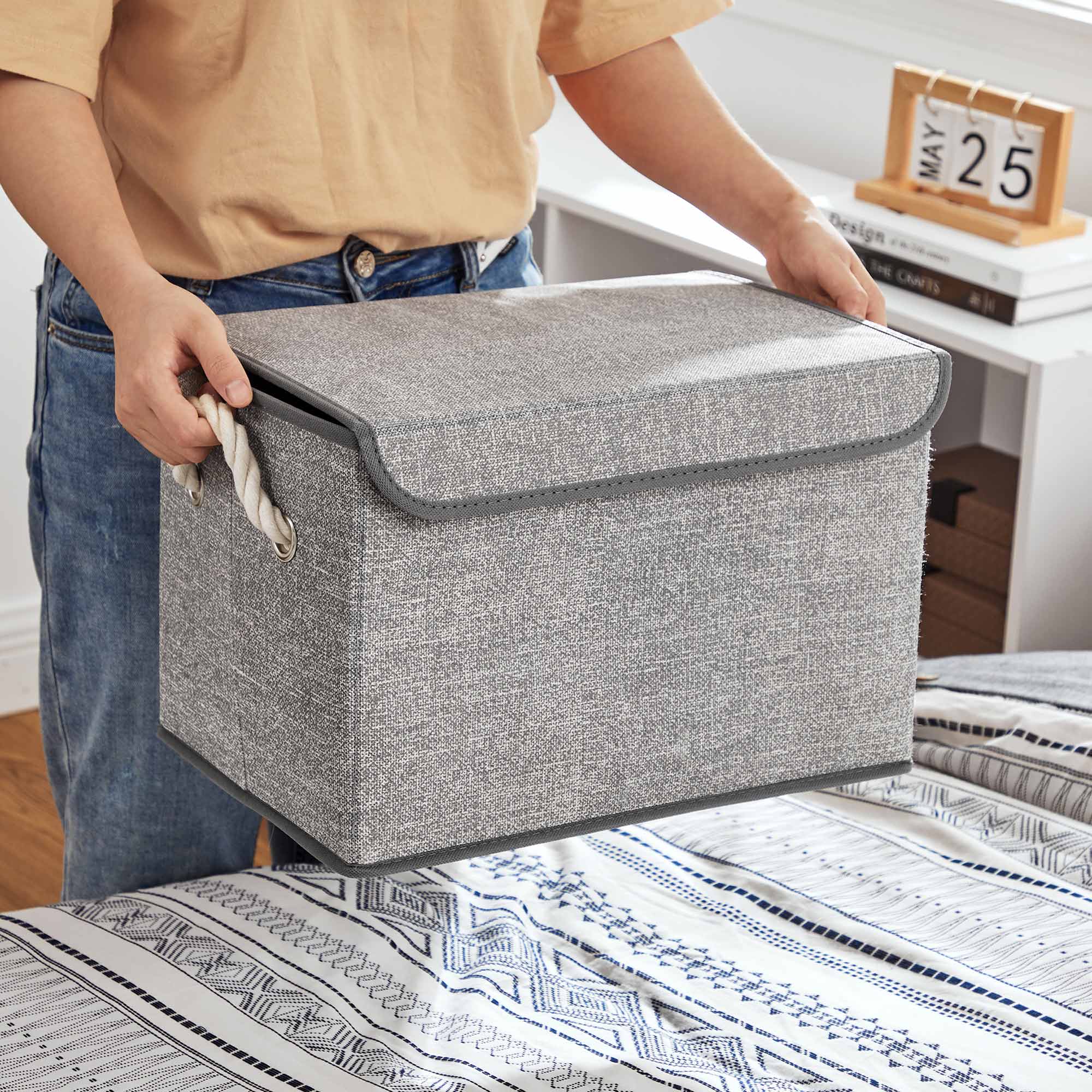 Stoffboxen mit Deckel 3er Set