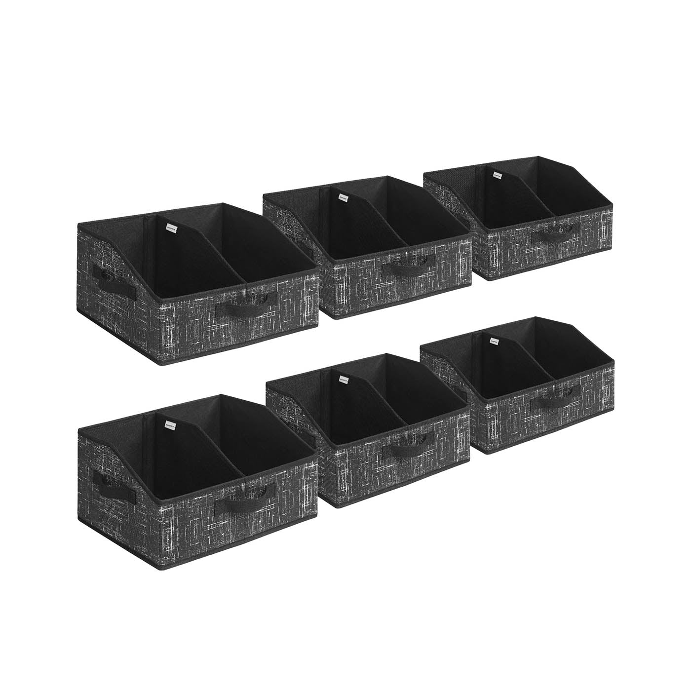 Aufbewahrungsbox 6er Set 40 x 30 x 20 cm tintenschwarz