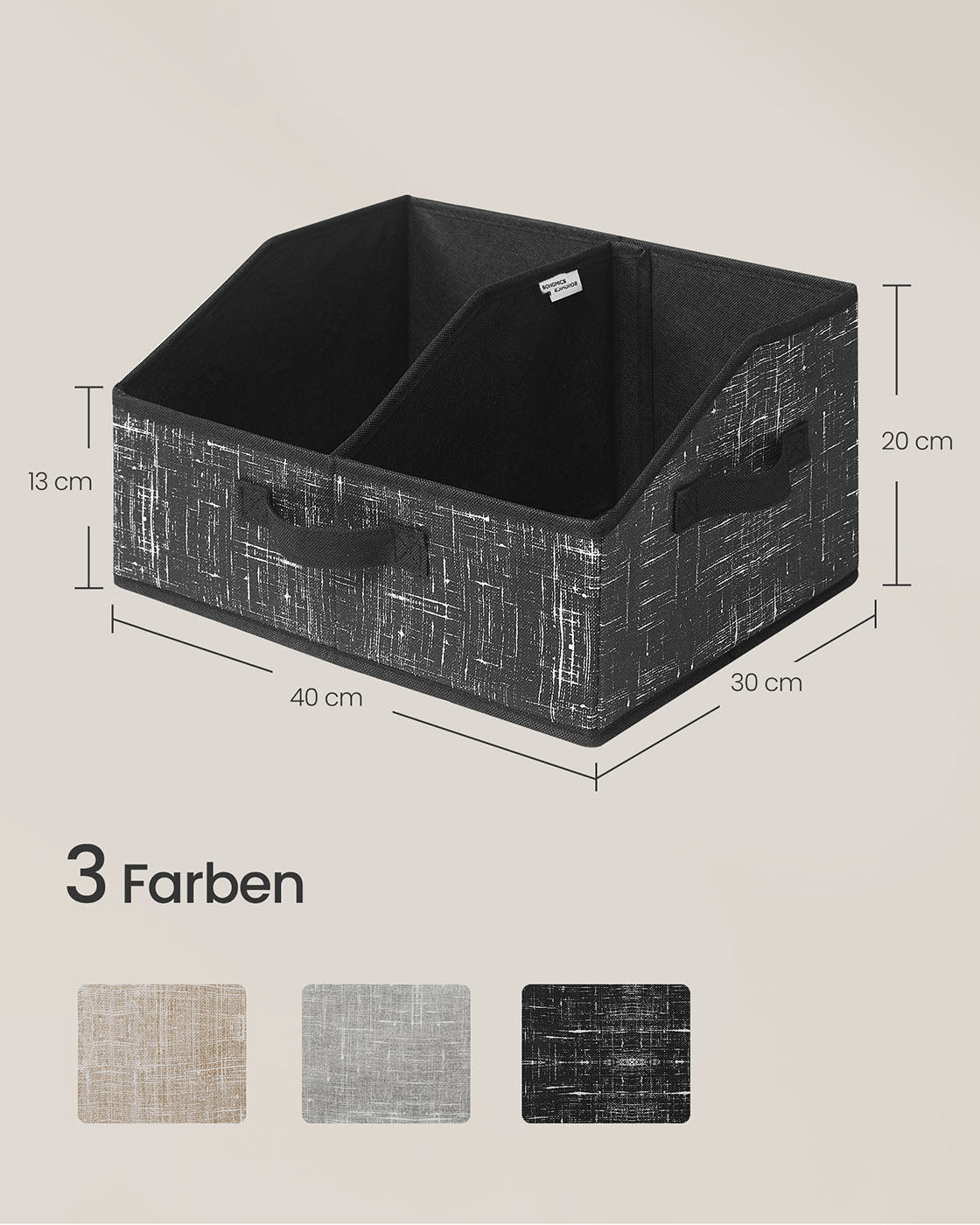 Aufbewahrungsbox 6er Set 40 x 30 x 20 cm tintenschwarz