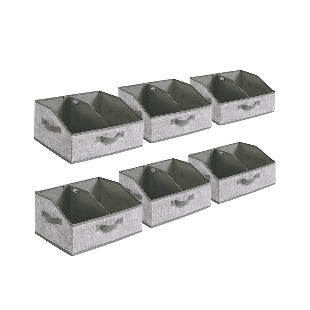 Aufbewahrungsbox 6er Set 40 x 30 x 20 cm schilfgrau
