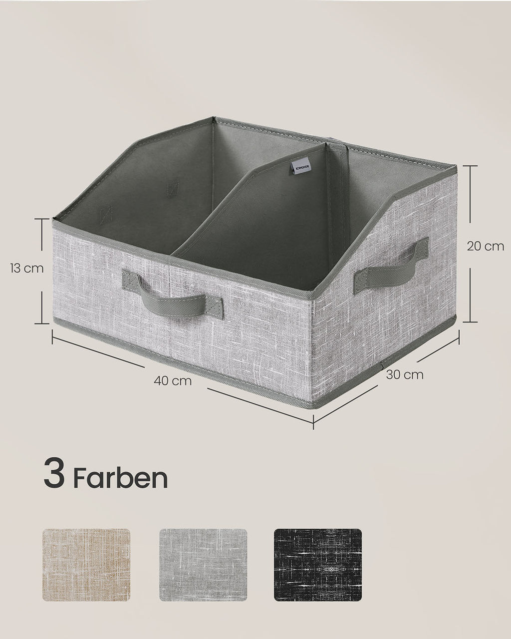 Aufbewahrungsbox 6er Set 40 x 30 x 20 cm schilfgrau