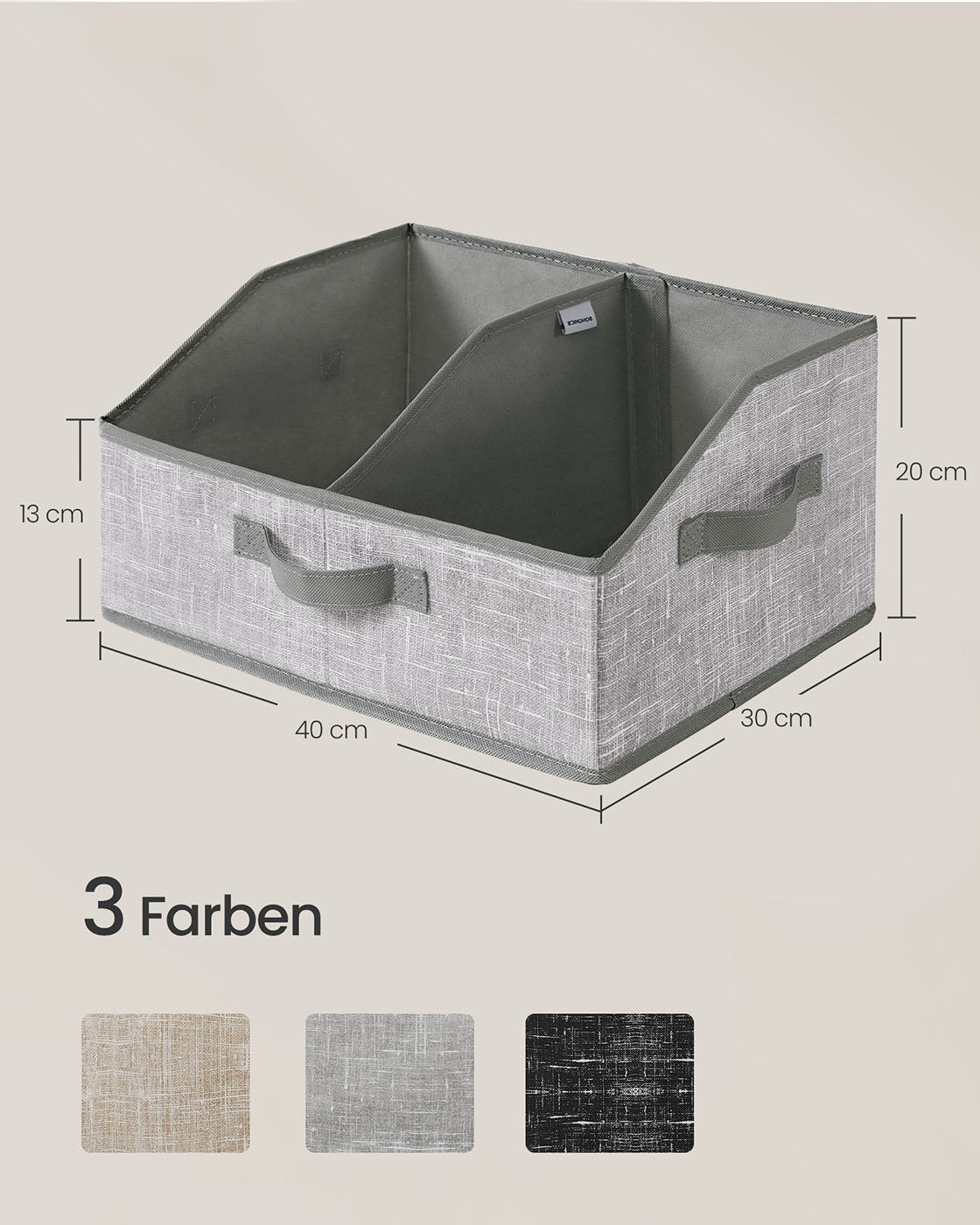 Aufbewahrungsbox 6er Set 40 x 30 x 20 cm schilfgrau