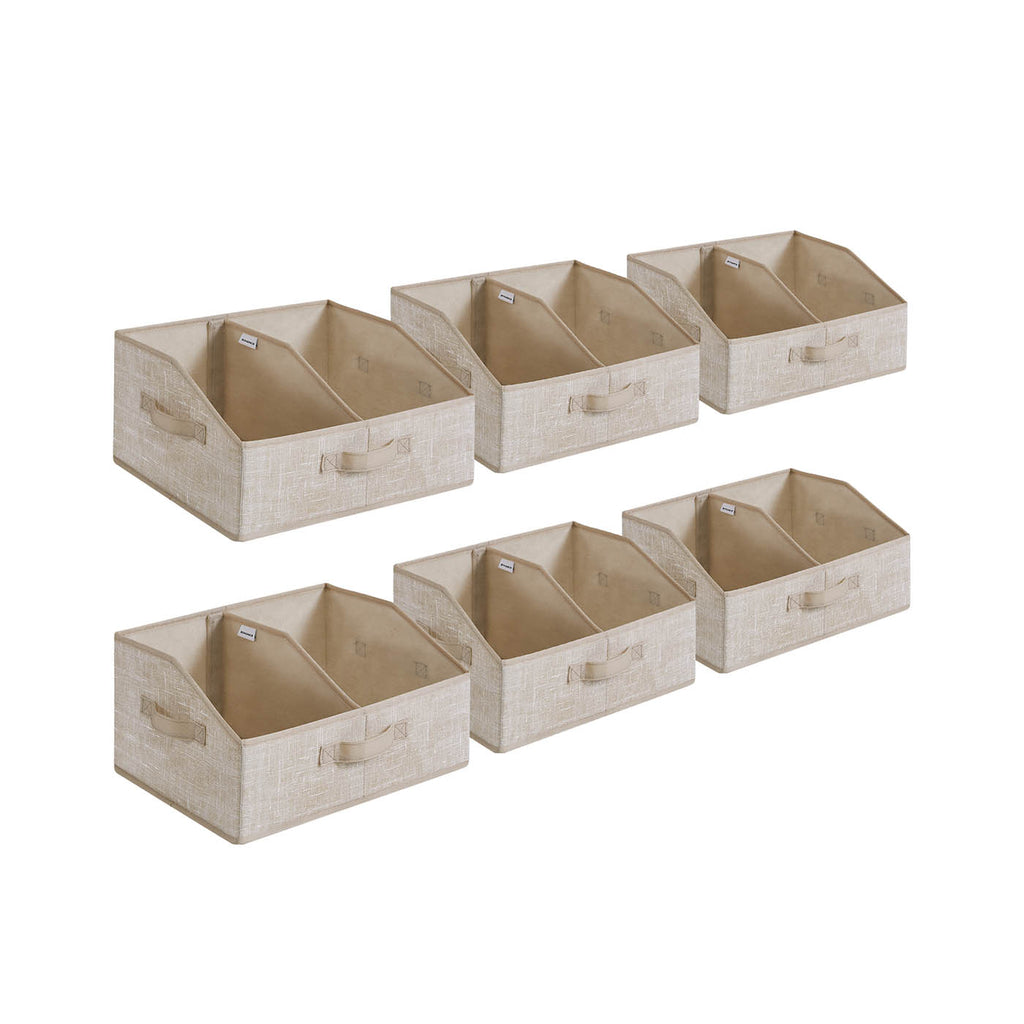 Aufbewahrungsbox 6er Set 40 x 30 x 20 cm sandbeige