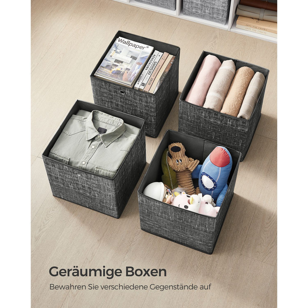 Aufbewahrungsbox 26cm 6er-Set schwarz meliert