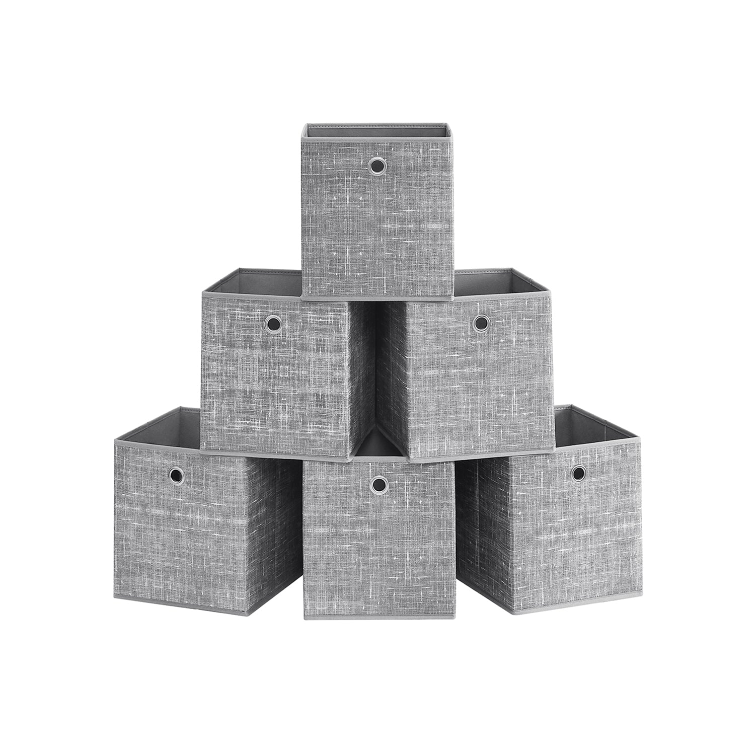 Aufbewahrungsbox 26cm 6er-Set grau meliert