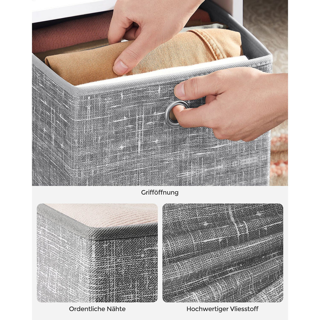 Aufbewahrungsbox 26cm 6er-Set grau meliert