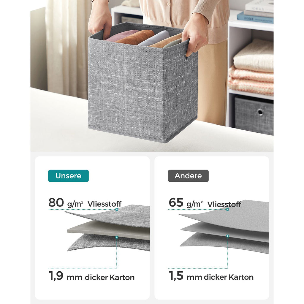 Aufbewahrungsbox 26cm 6er-Set grau meliert