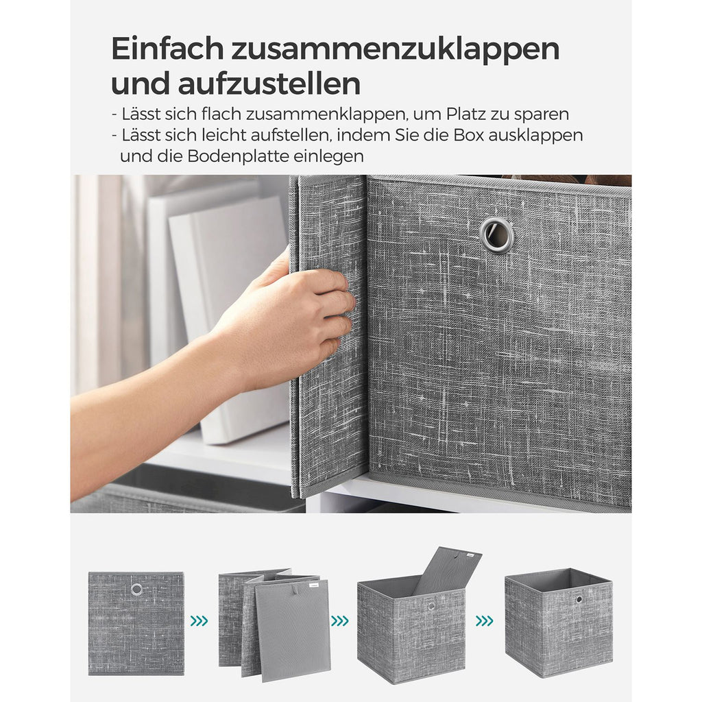 Aufbewahrungsbox 26cm 6er-Set grau meliert