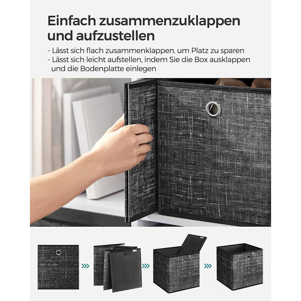 Aufbewahrungsbox 33cm 6er-Set schwarz meliert