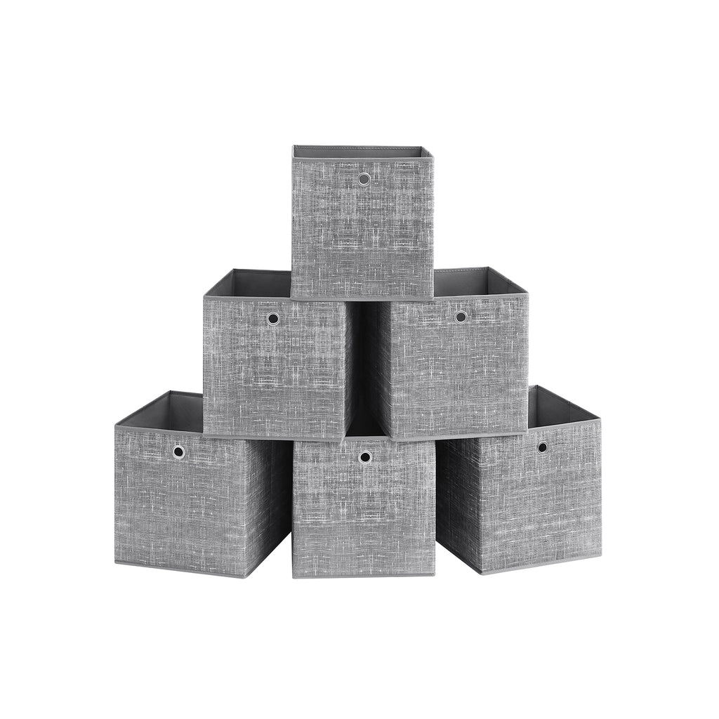 Aufbewahrungsbox 33cm 6er-Set grau meliert