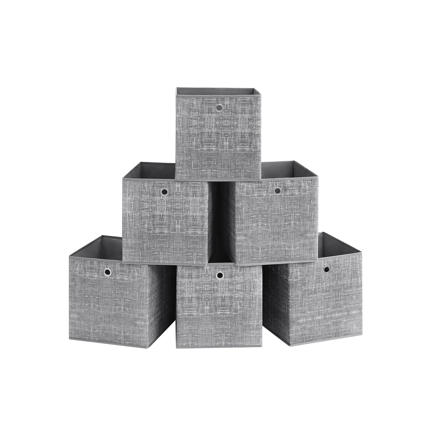 Aufbewahrungsbox 33cm 6er-Set grau meliert