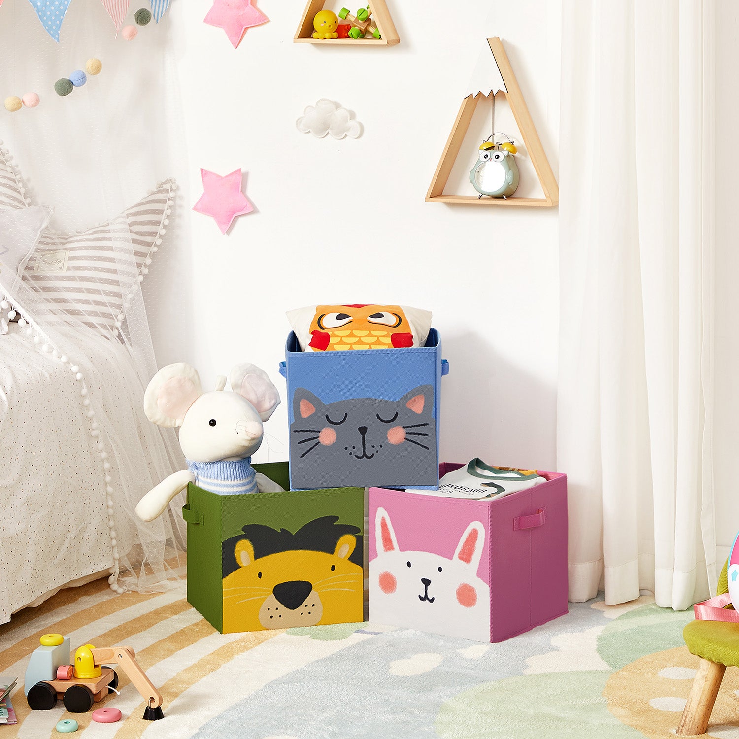 3er Set Faltboxen für Kinder