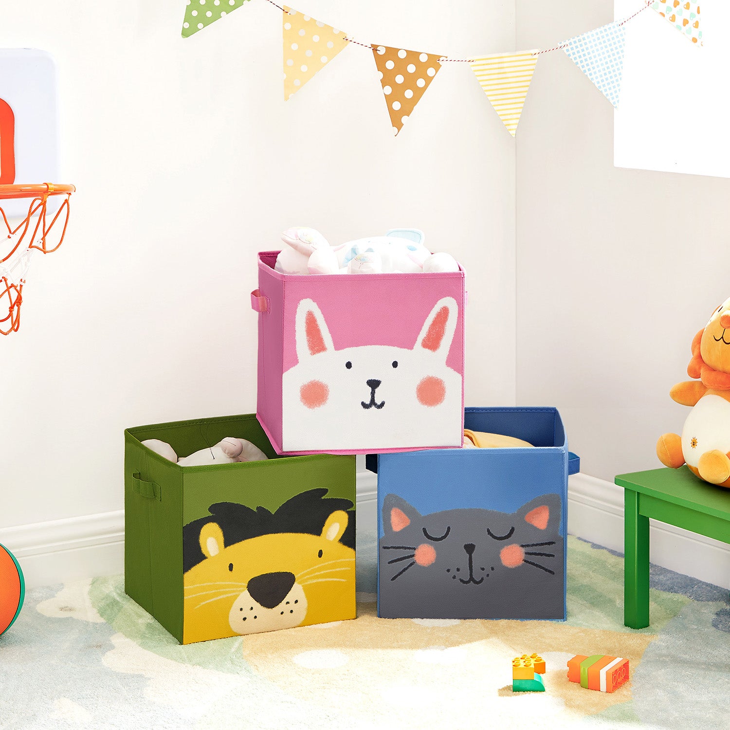 3er Set Faltboxen für Kinder