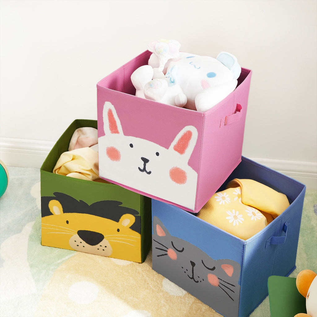 3er Set Faltboxen für Kinder