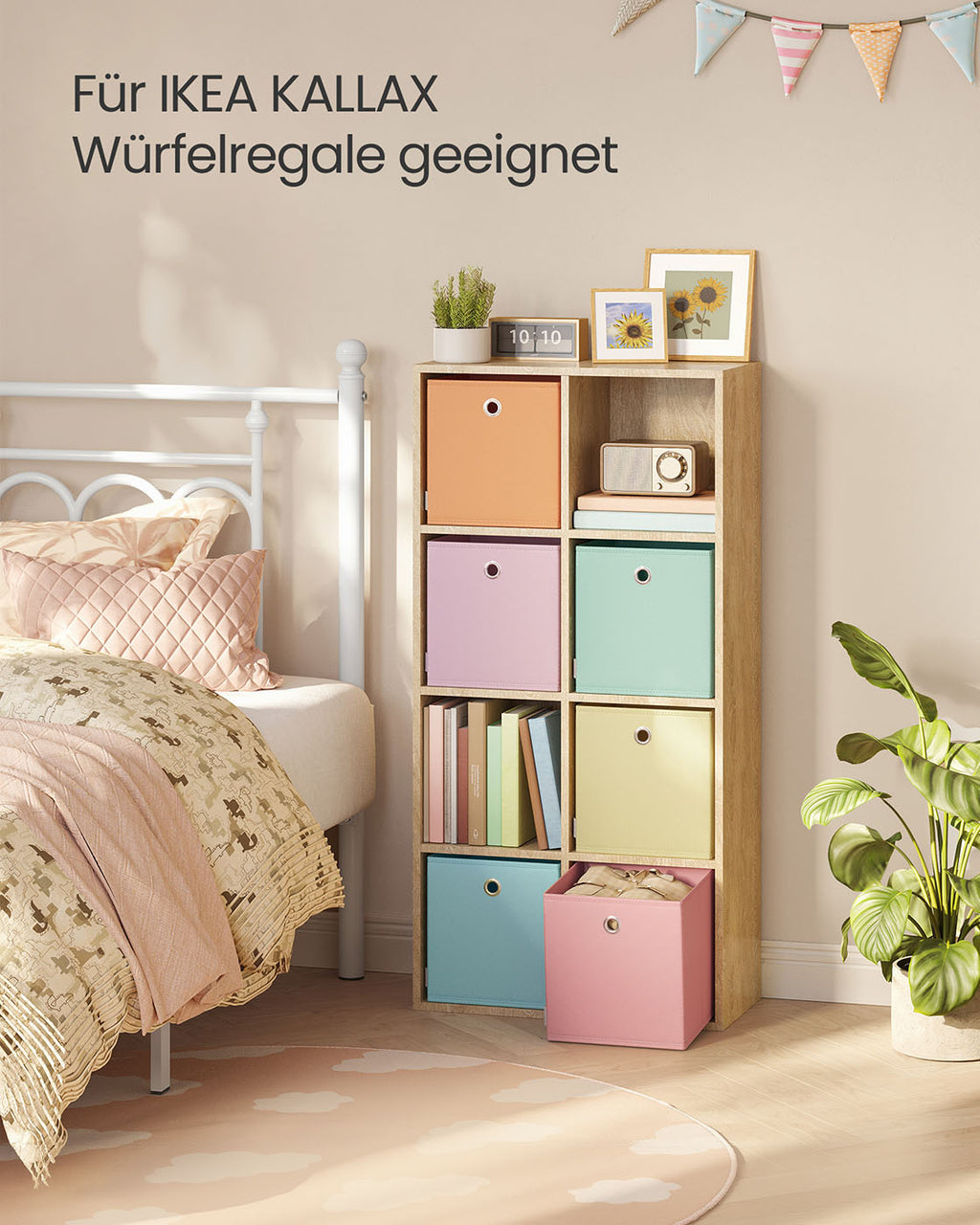 Aufbewahrungsbox 6er Set 26 x 26 x 28 cm für Würfelregal bunt