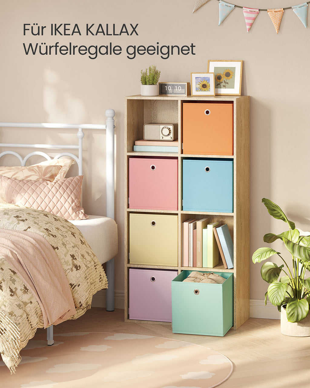 Aufbewahrungsbox 6er Set 30 x 30 x 30 cm für Würfelregal bunt