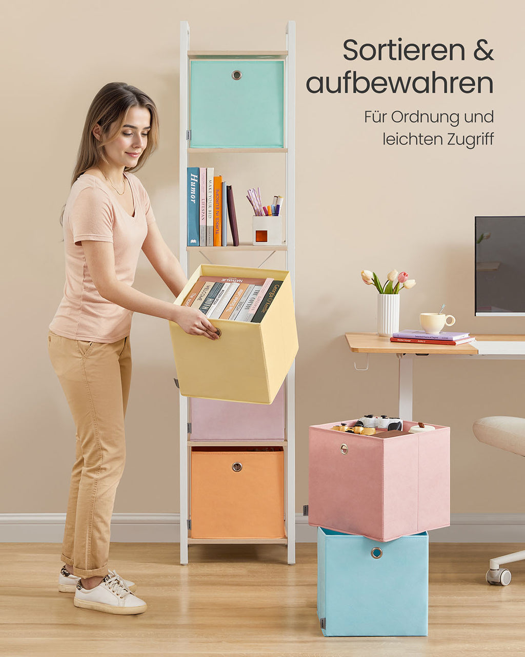 Aufbewahrungsbox 6er Set 30 x 30 x 30 cm für Würfelregal bunt