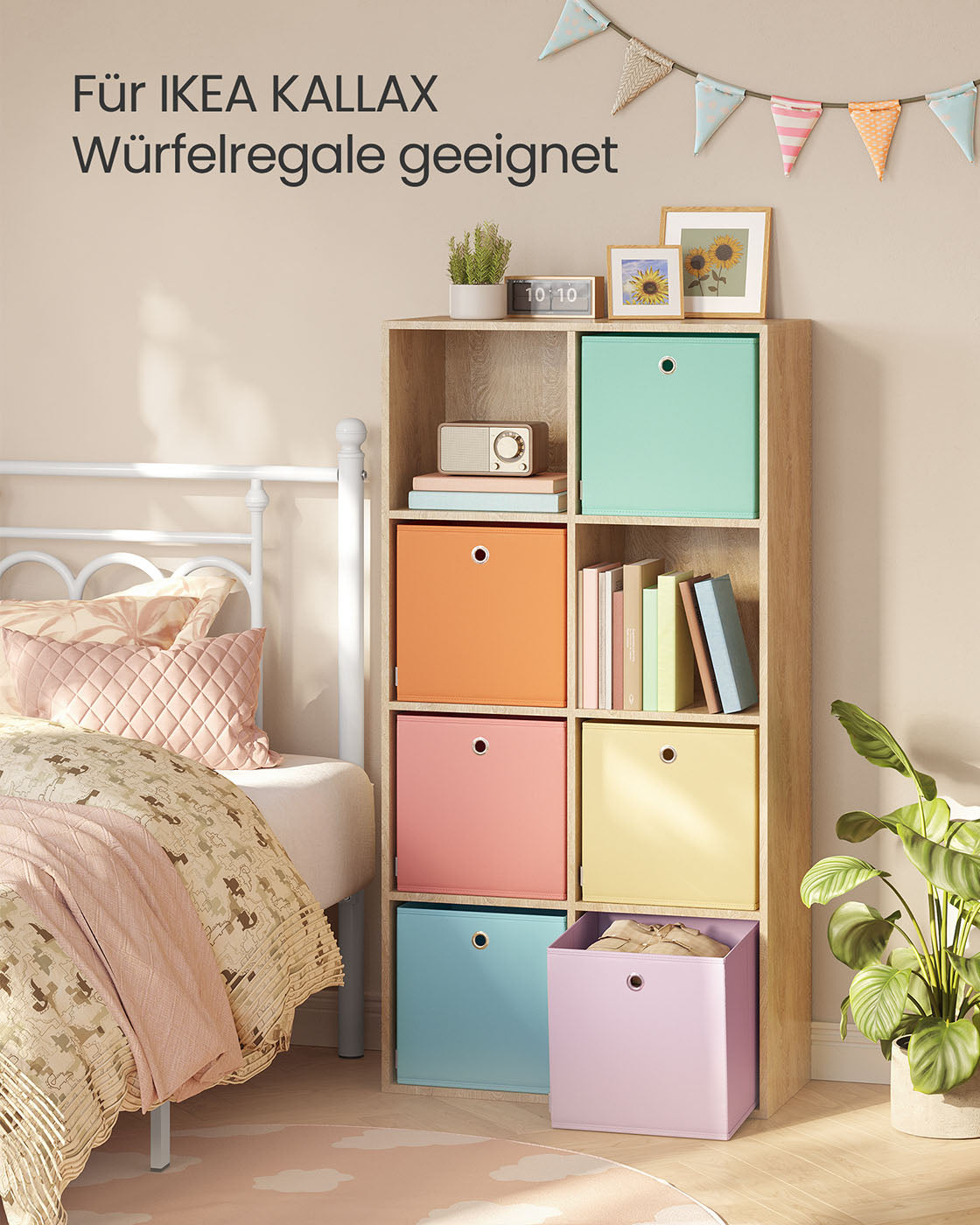 Aufbewahrungsbox 6er Set 33 x 33 x 33 cm für Würfelregal bunt