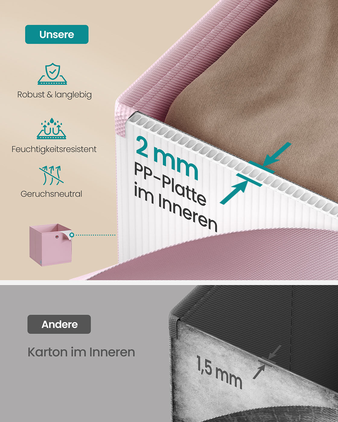 Aufbewahrungsbox 6er Set 33 x 33 x 33 cm für Würfelregal bunt