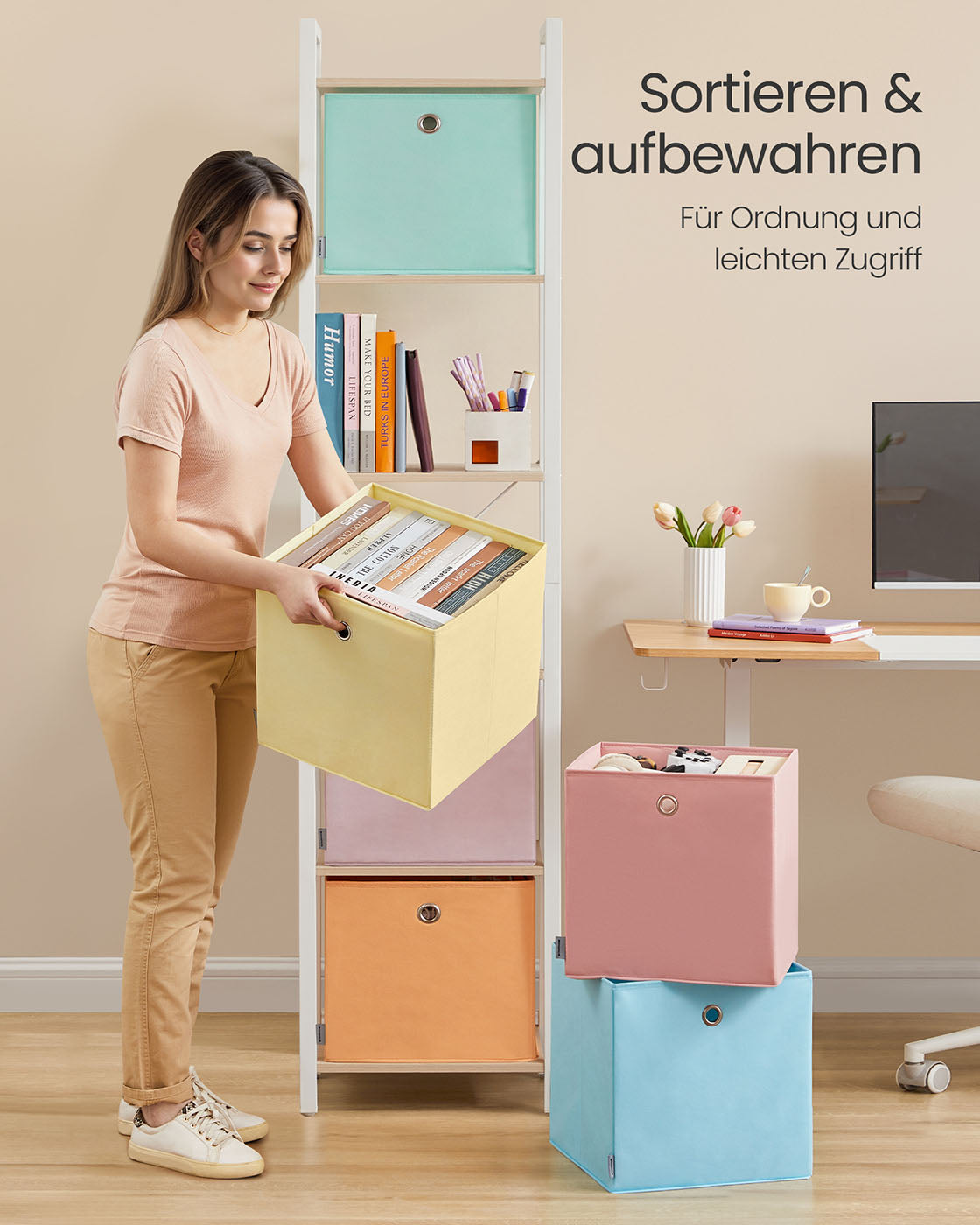 Aufbewahrungsbox 6er Set 33 x 33 x 33 cm für Würfelregal bunt