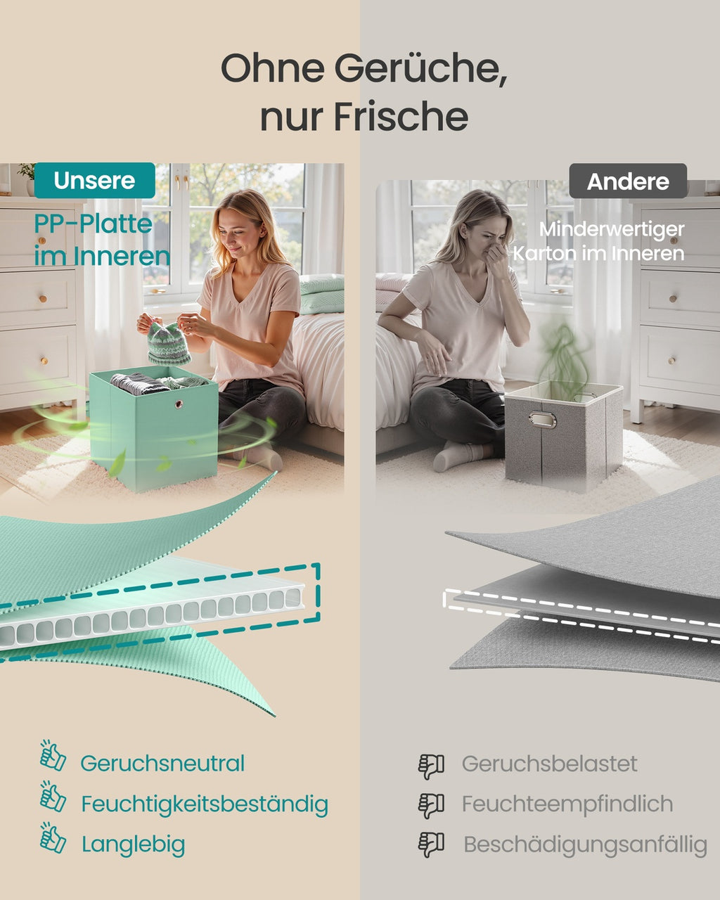 Aufbewahrungsbox 6er Set bunt