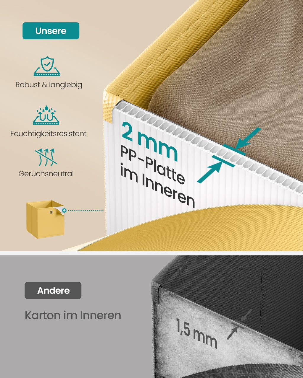 Aufbewahrungsbox 6er Set bunt