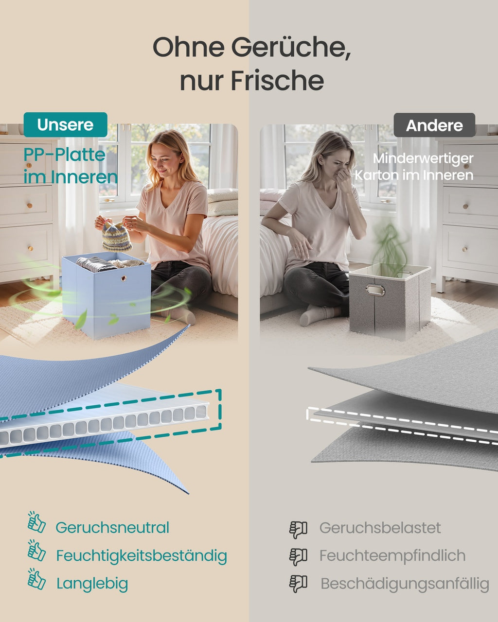 Aufbewahrungsbox 6er Set bunt